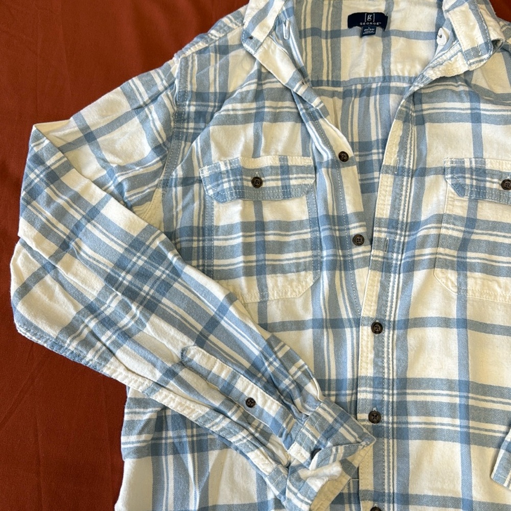 Blue and white flannel